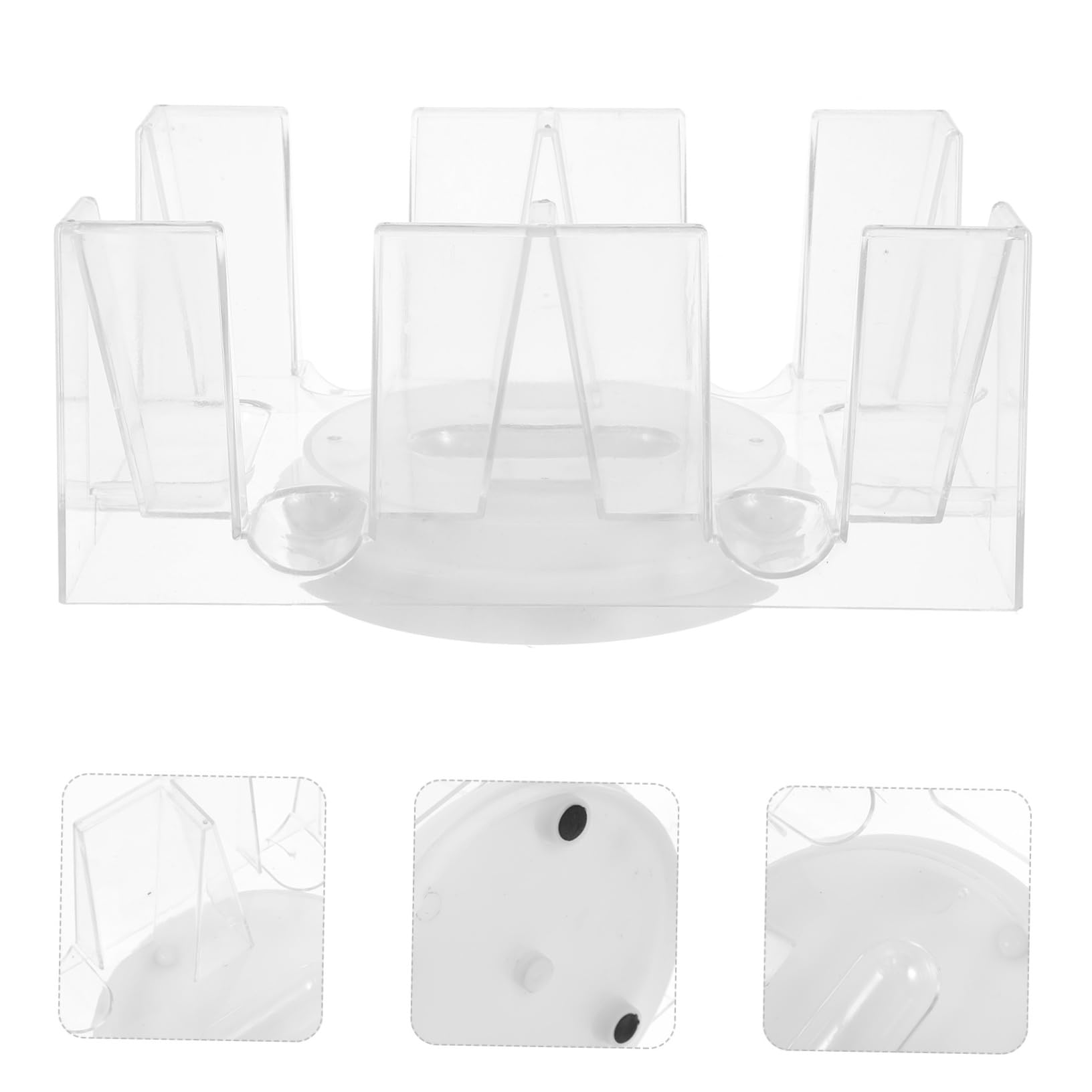 VICASKY Supporto Girevole per Carte da Gioco, Vassoio in Pc Trasparente, Leggero, Elegante, per Tavolo da Poker e 6 Set di Carte
