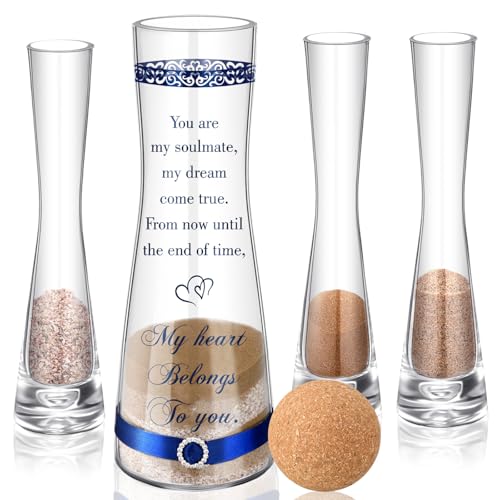 Irenare Unity Sand for Wedding Ceremony Set Include Ceremony Vase, Sand, Cork Stopper for Weddings Engagement Anniversary(Attractive)