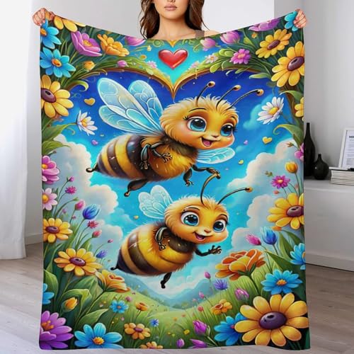 Plaid abeille couverture polaire douce pour éliminer les frissons - 2