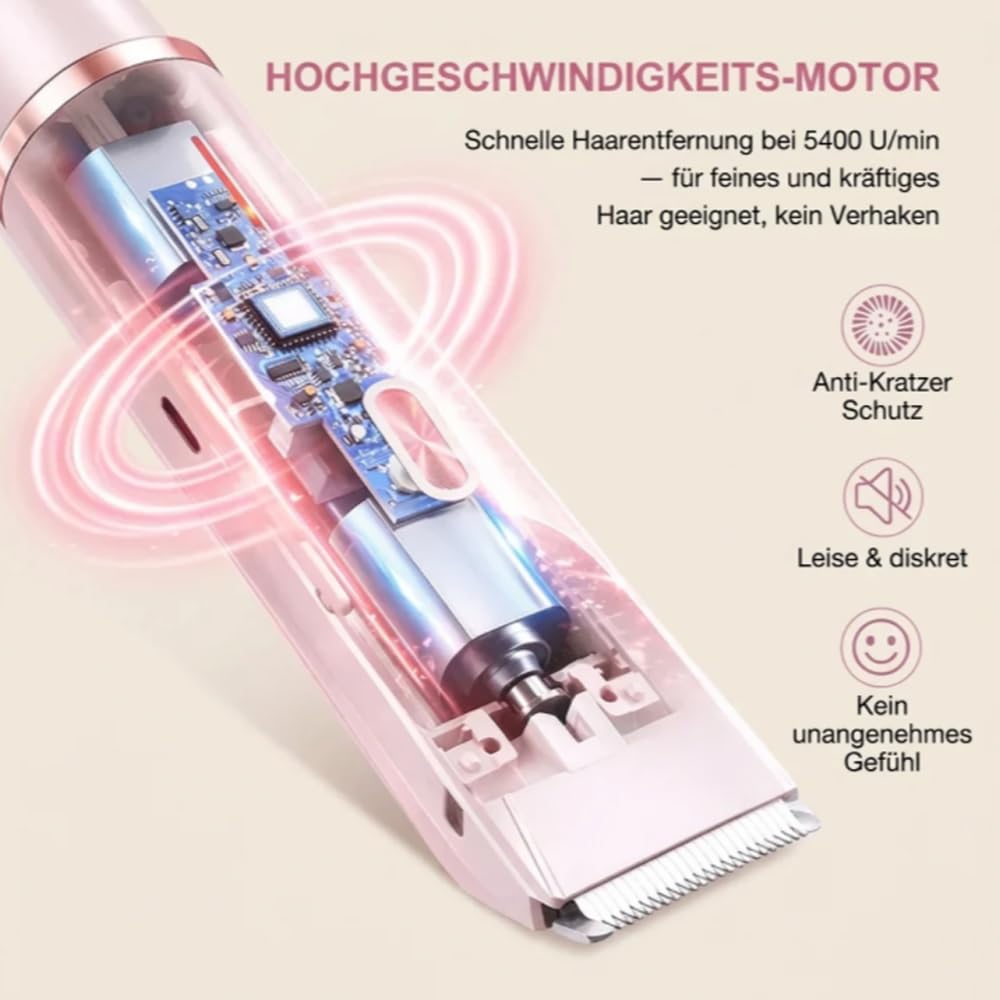 Aluvea Smooth Trim - 2-In-1 Haartrimmer Für Damen | Sanfte & Glatte Rasur Für Bikinizone, Achseln & Gesicht | Gegen Rasurbrand & Eingewachsene Haare (Weiß)