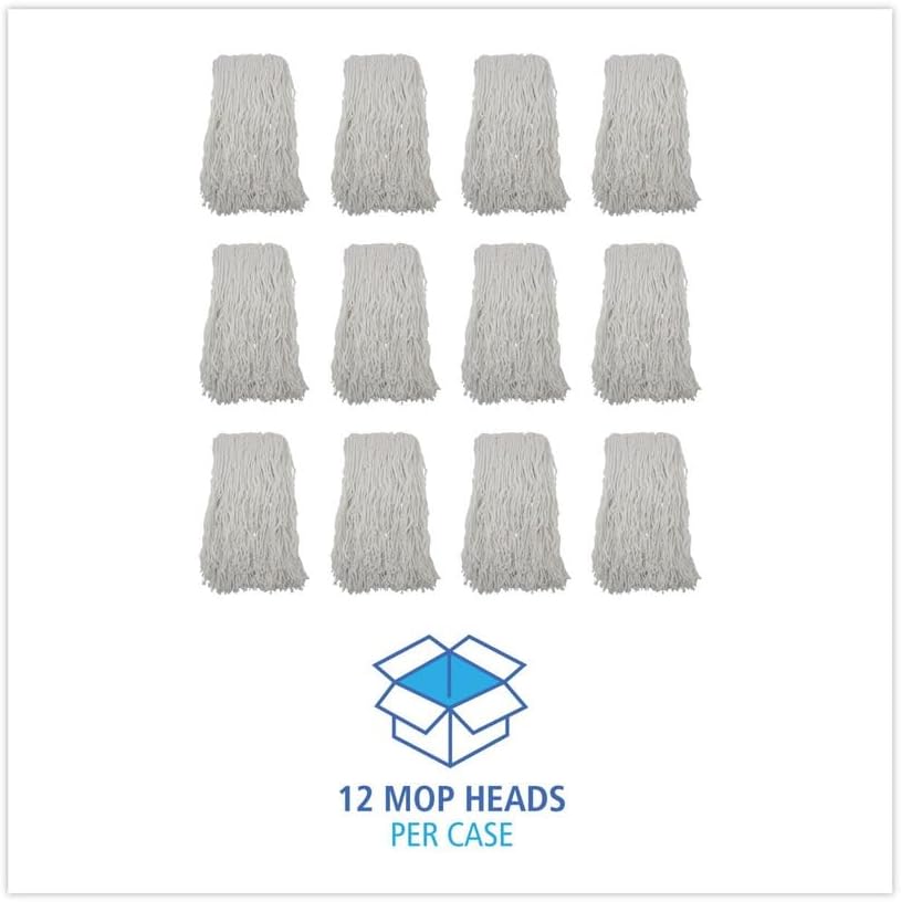 Boardwalk BWKRM03024S Banded Rayon 24 oz. Cut-End Mop Heads - White (12/Carton)