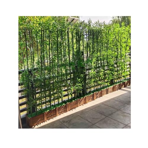 Sztuczny bambusowy jedwabny panel żywopłotu, sztuczny bambus do ogrodu, na patio i taras, dekoracyjny pokrowiec na podwórko i do biura (120 cm - 20 x 1,5 m)