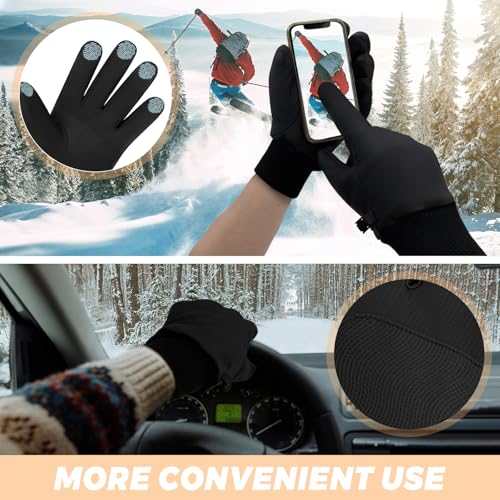 woogwin Waterproof Winter Gloves Men Thermal Warm Fleece Touchscreen Driving Bike Running Motorcycle Hiking Snow Cold Weather(BlackM) - Thumbnail 5