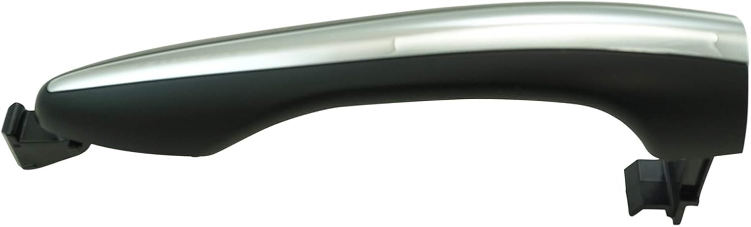 TRQ Front Right Exterior Door Handle Chrome & Black Passenger Side Compatible with 2012-2015 Kia Optima