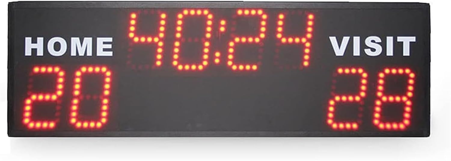 Electronic Scoreboard Outdoor Led Display Sports Multi-Function Countdown Timer Digital Football Scoreboard, Wall-Mounted Professional Score Clock Score Keeper for Multis,
