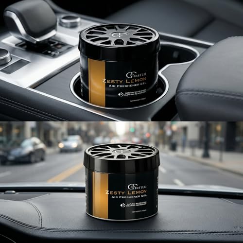 Image of Zesty Lemon Perfume - Gel Car Air Freshener (120) | Gel Lasts up to 45 days | Car Accessories