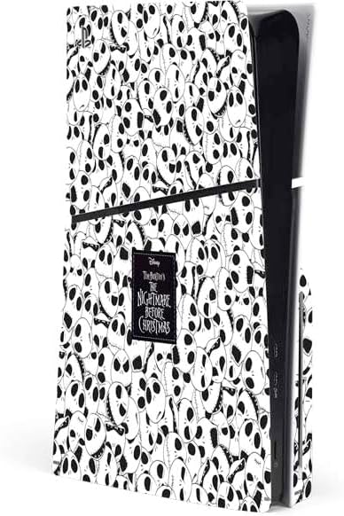Skinit Decal Gaming Skin Compatible with PS5 Slim Disk Console - Officially Licensed Disney The Nightmare Before Christmas Jack on Spiral Hill Art Design