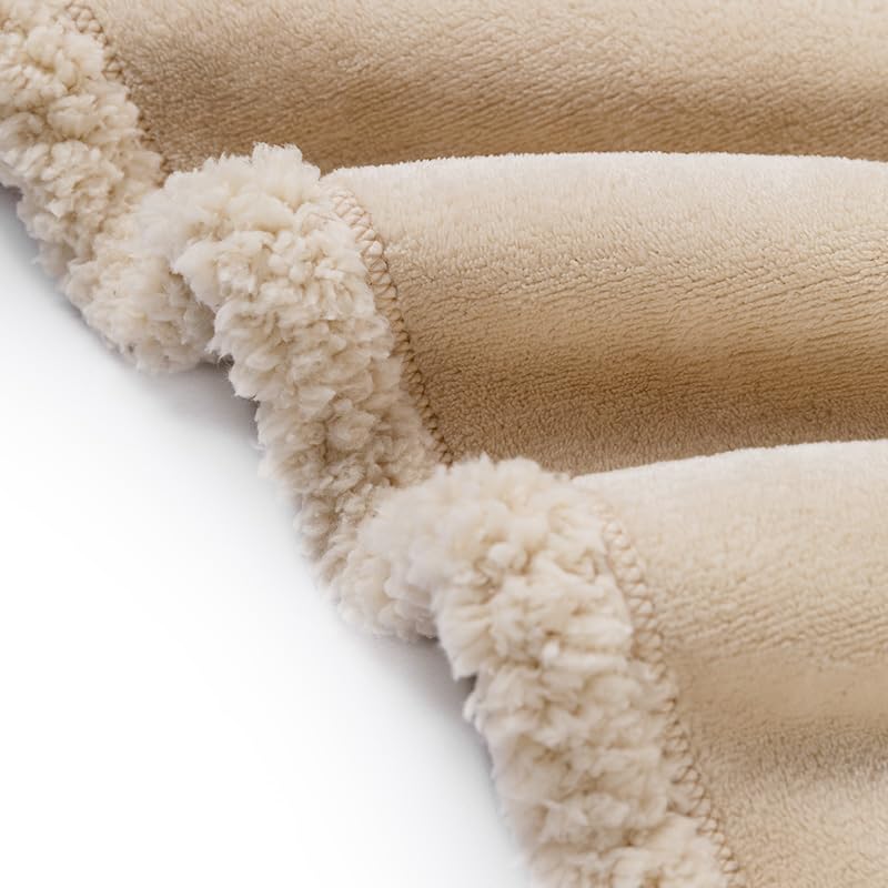 Maidewow Waterproof Dog Blanket Reversible Pet Bed Cover Puppy Fluffy Cream Blankets Leakproof Sofa Couch Cover Cat Pet Blanket for Warm Washable-Cream,L - Image 4