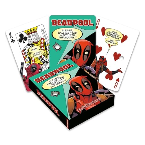 Aquarius Deadpool Quotes Playing Cards - Deadpool Themed Deck of Cards for Your Favorite Card Games - Officially Licensed Deadpool Merchandise & Collectibles