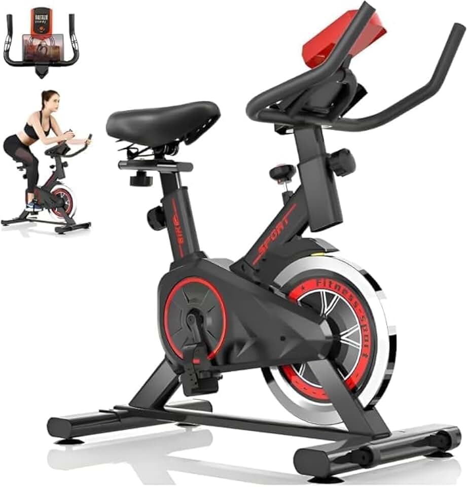 VINCS Bicicleta Ergométrica Bike Spinning Silenciosa Premium p/Casa Academia | Fitness, Emagrecimento e Cardio | Assento Ajustável, Painel Monitor, Regulagem de Carga, Design Confortável Bike Ergometrica