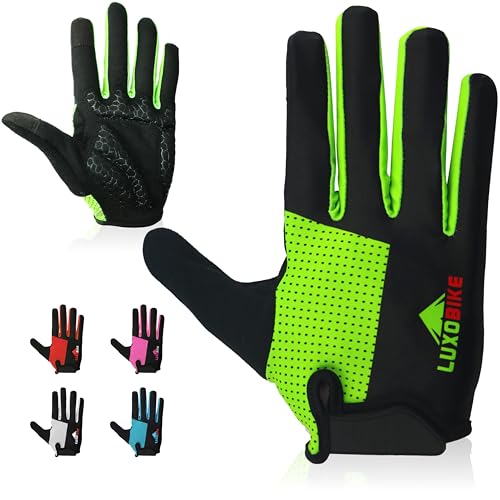 image for LuxoBike Bike Gloves for Men Women with Anti-Slip Shock-Absorbing Ridi