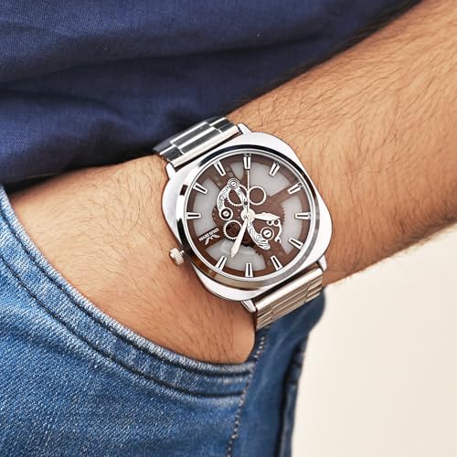 LOUIS DEVIN Stainless Steel Chain Analog Wrist Watch for Men (Brown) - Image 3