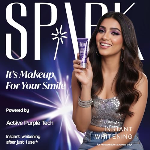 Image of STIM Spark Instant Whitening Toothpaste | Instantly Whiter Looking Teeth | Whitening Toothpaste for Yellow Teeth | Enamel-Safe Colour Correcting Purple Tech | Oral Beauty Toothpaste