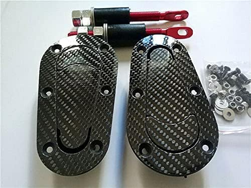 Miniatura 2 de Capó de coche de carreras de fibra de carbono más pestillo de capó de montaje empotrado con kit de bloqueo de pasador de acero