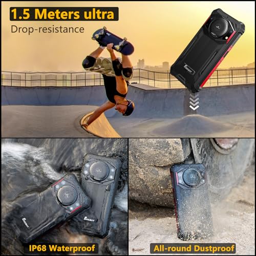 Image of FOSSIBOT F101P Android 13 Rugged Smartphone, 7GB+64GB /1TB Rugged Call Phone 10600mAh Unlocked Phone 123dB Loud Volume Phone 5.45 inch 24MP+8MP Camera Waterproof Smartphone 4G Dual SIM OTG 18W Charger