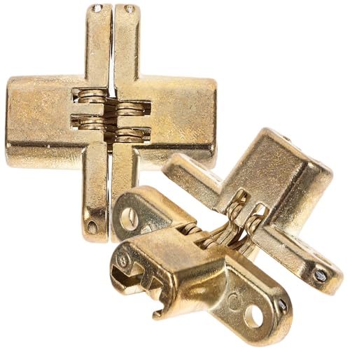 FOYTOKI 2 piezas Bisagra Oculta de Aleación de Zinc Bisagra Silenciosa y Resistente para Puertas Plegables Mesa y Muebles Instalación Duradera sin Ruido para Hogar y Locales