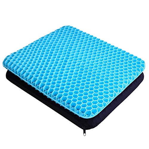 Cojín de Asiento de Gel, cojín de Asiento de Silla de Oficina con Funda Antideslizante, cojín de Huevo Transpirable para aliviar el Dolor de ciática y coxis, cojín de Gel para Coche, hogar, Oficina