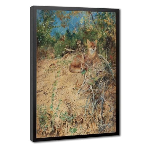 Toile renards Bruno Liljefors habiller grand mur vide cadre suspendu 61x91.4cm