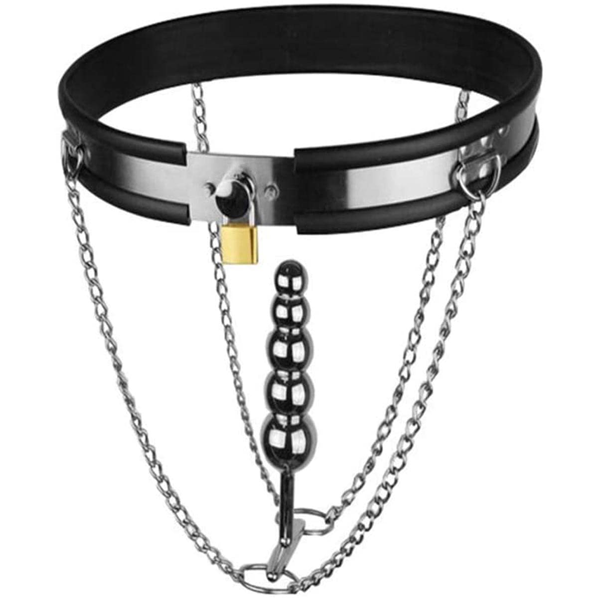 AAKOMA Cintura di castità in acciaio inossidabile Dispositivo di castità femminile con plug anale Bondage regolabile con serratura Set di giocattoli sexy