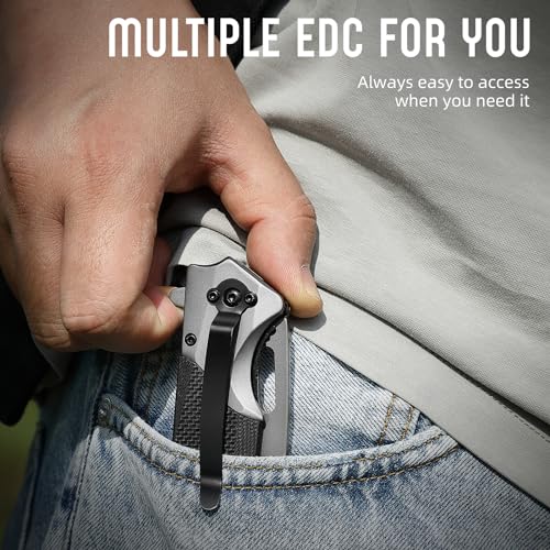 Pocket-Knife-394-Steel-Blade-Folding-Camping-Knife-for-Men-Portable-Sharp-EDC-Knife-with-Pocket-Clip-for-Camping-Fishing-Hiking-Hunting-etc-Outdoor-Activities
