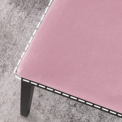 Deisy Dee Velvet Seat Covers For Dining Room Chairs, Chair Covers For Dining Room Set   (4, Pink) #TOP4