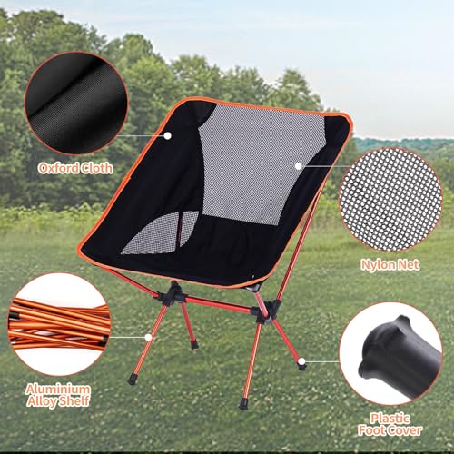 Aluminiumrahmen Campingstuhl Ultraleicht, Campingstuhl Faltbar Klein Bis 140 Kg, Tragbarer Klappbare Campingstühle, Klappstuhl Camping Leicht Für Picknick Angeln Outdoor Beach