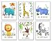 Baby Nursery Decor Jungle Safari Animal Unframed Wall Art -Set of 6 Posters 8x10 - Lion, Giraffe, Elephant, Monkey, Zebra, Hippo