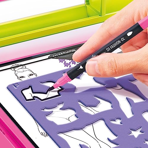 Canal Toys Style 4 Ever Fashion Design Studio, Design Your own Fashions, Design Sheets with Stencils, Stickers, and Fabrics, Add Colors, Patterns, and Textures, All Organized in The Stylish Studio