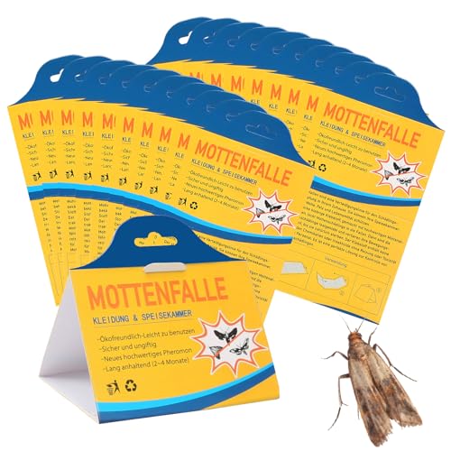 HONMOK - 20 trampas antipolillas textiles antipolillas alimentarias, producto antipolilla de ropa, comida potente para armarios de cocina (larga duración 2-4 meses)