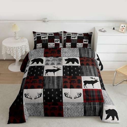 Image of Feelyou Moose Bedding Set Toddler Size 3 Piece for Boys Girls Women Men