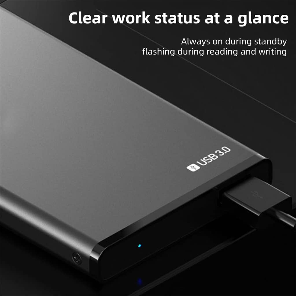 2.5 HDD Mobile Hard Drive USB3.0 Disco Rigido Mobile Lungo 500GB 1TB 2TB Storage Disco Rigido Esterno Portatile per Laptop(Size:2TB)