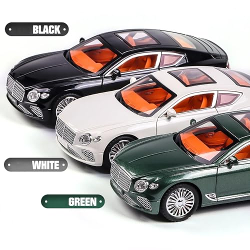 Image of 124 Diecast Metal Toy Car Bentl Continental Diecast Car For Kids Light Sound Pullback Openable Door, Multi Color