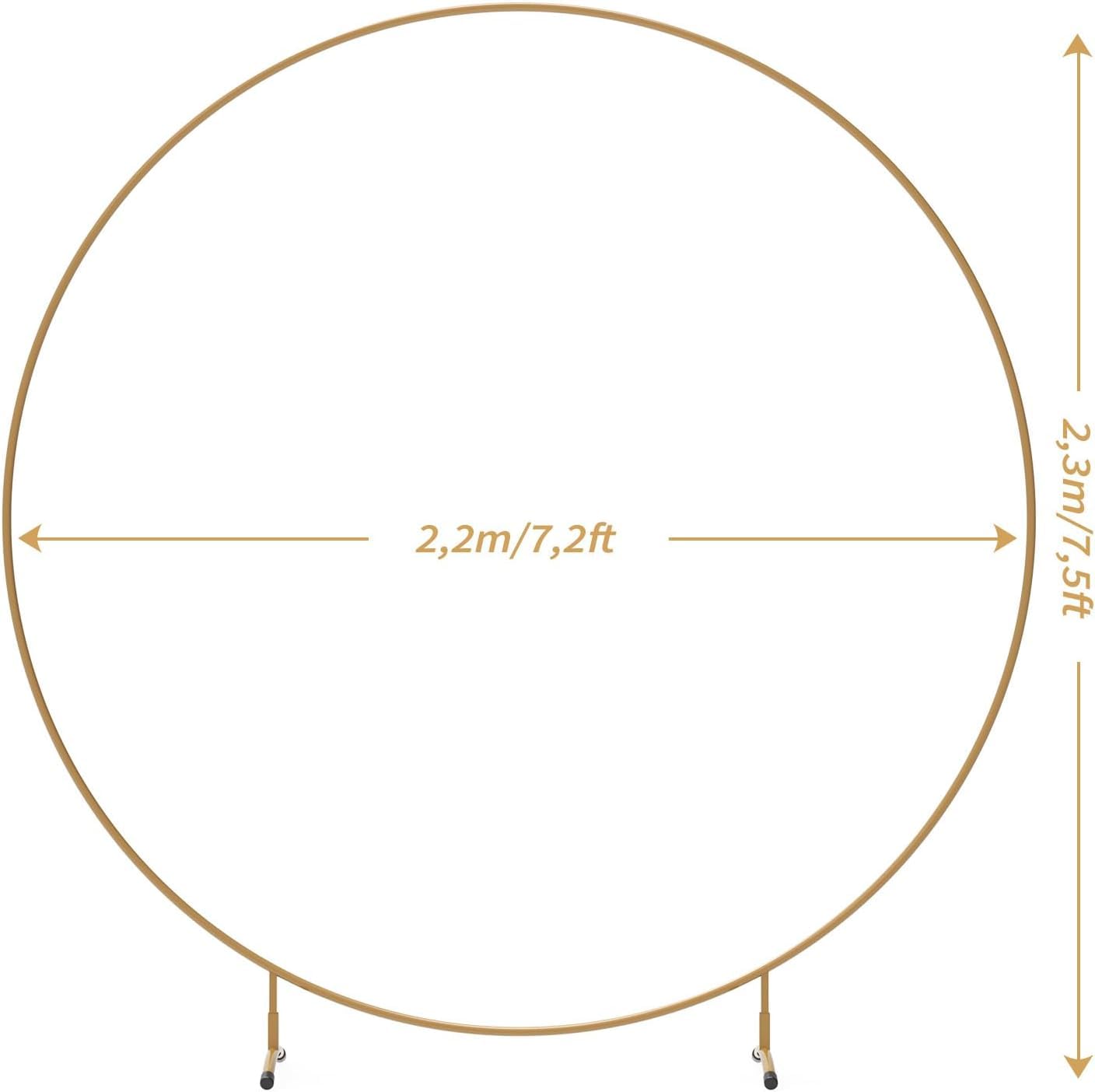 Set di arco per palloncini, 2,2 m, arco per palloncini in oro, con piede, arco per palloncini in metallo, per compleanno, matrimonio, laurea, decorazione