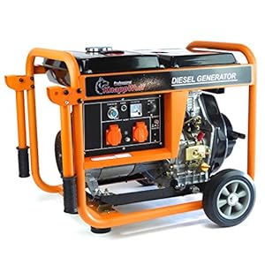 Stroomgenerator KW5500 1-fasig 5000 Watt diesel generator noodstroomaggregaat oranje