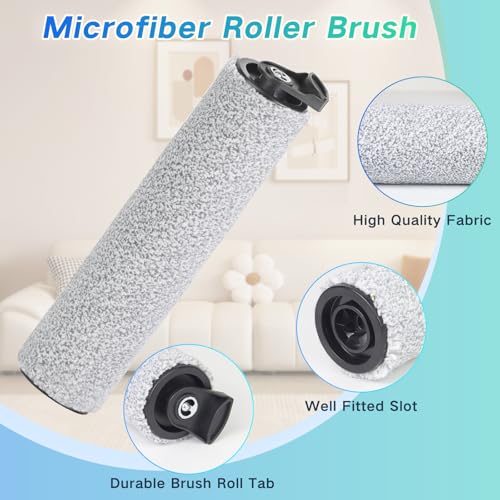 Image of Roller Brush and Filters Replacement Parts for Tineco Floor One S5 Steam /IFloor 5 Steam Cordless Wet Dry Vacuum Cleaner- 2 Roller Brushes + 4 HEPA Filters + 1 Cleaning Brush (7 Pcs)
