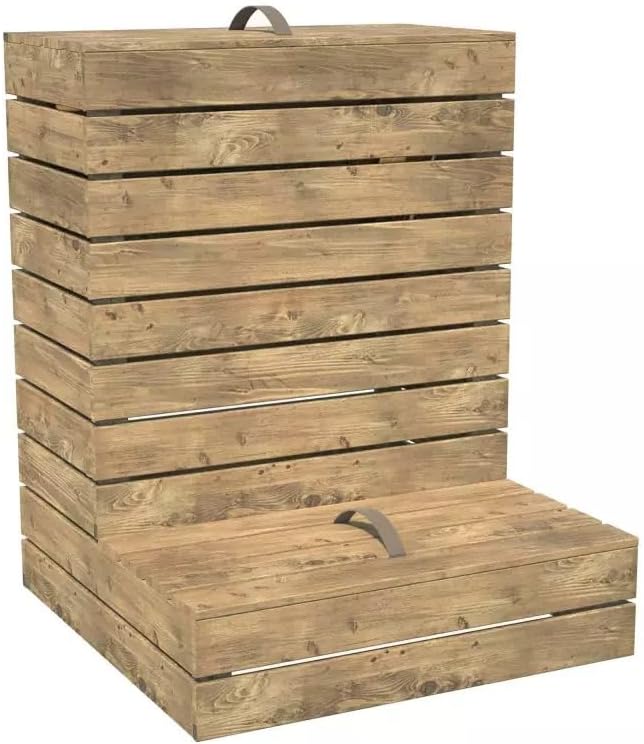 Composteur en Bois traité 79 x 81 x 100 cm AltoL - 320L - Cerland