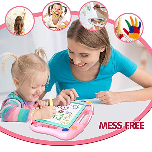 LOFEE Magnetic Drawing Doodle Board - Birthday Gift for Girls Age 1-4 - Small Travel Toy