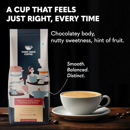 Image of THIRD WAVE COFFEE | Speciality Single Origin Chikmagalur Region | 100% Arabica | Medium Roast | Electrical Dripper | Medium Grind | 250 grams | Pouch