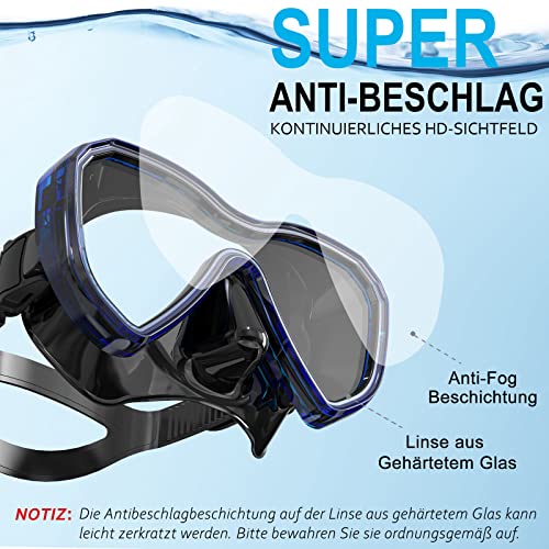 Dorlle Snorkel Set, Improved Panorama Snorkel Mask, Waterproof Diving Mask, Anti-Fog, Anti-Leak, Tempered Glass - Image 3