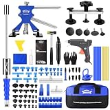AUTOPDR Paintless Dent Removal Kit, 107 PCS Dent Remover Tool for Car Blue Dent Lifter, Bridge Puller, Slide Hammer T-bar Dent Puller Glue Dent Repair Kit