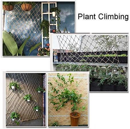 Heavy Duty Jute Rope Net - 10mm Hemp Cargo Net for Outdoor Climbing, Garden Fencing & Decorative Safety, Perfect for Kids' Play Areas & Durable Applications