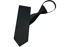 Pre-tied Adjustable Black Costume Tie for Men