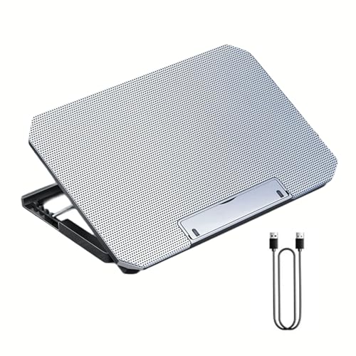 Almohadilla de refrigeración para laptop de 17 pulgadas, doble ventilador, 2 puertos USB y soporte ergonómico ajustable para accesorios de refrigeración para laptop de oficina