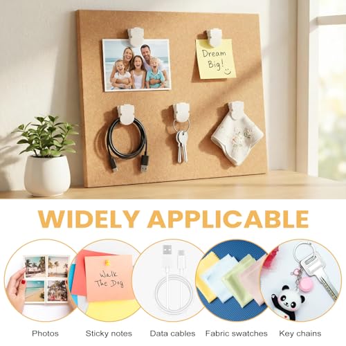 Darlingao 12 Pcs Cubicle Clips for Fabric Panels, Strong Hold Plastic Cubicle Hooks Wall Clips for Hanging Photos Notes Memos Pictures, Office Partition Accessories Push Pin Style, Standard Size - Thumbnail 6