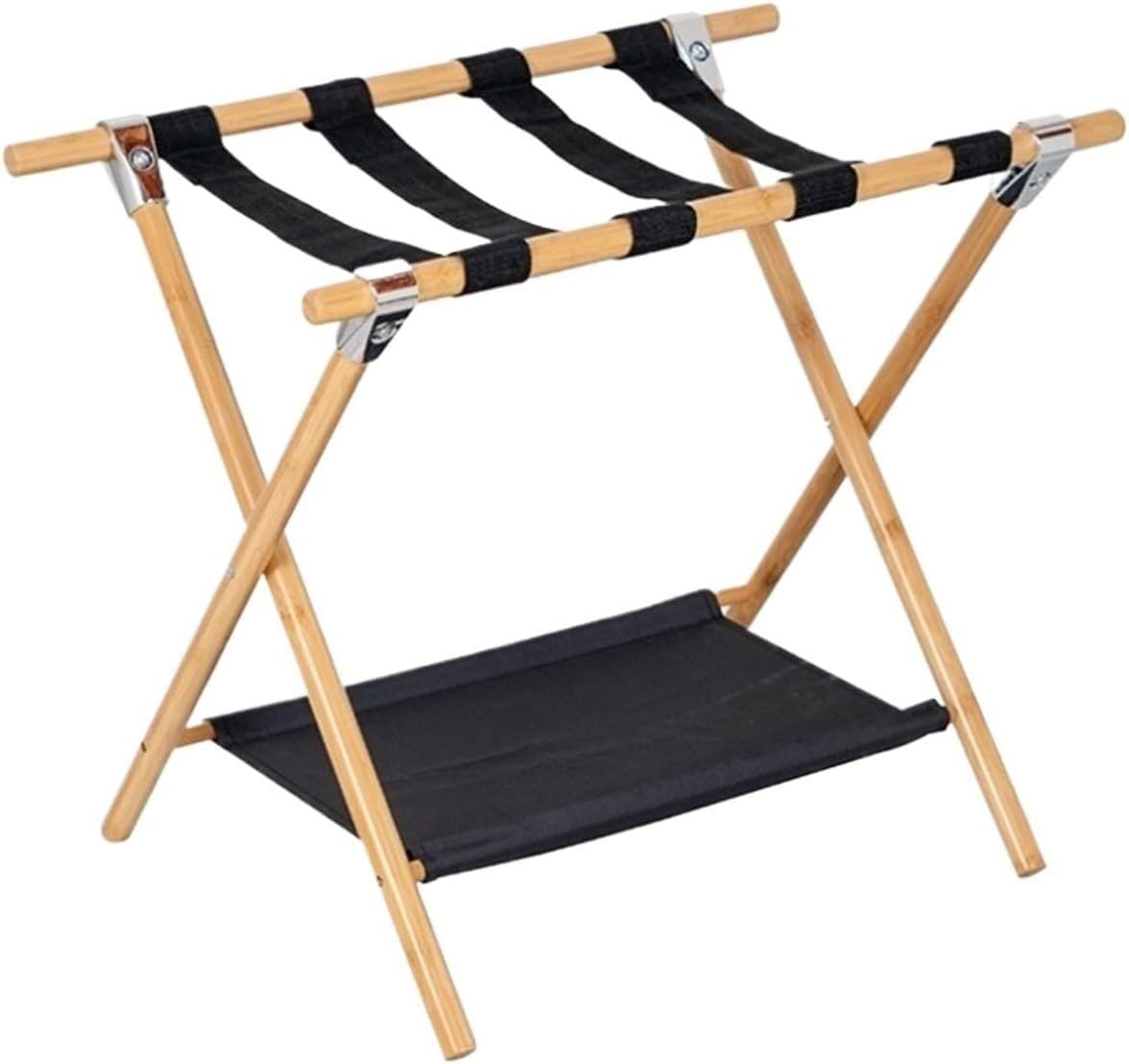 Rack,Foldable Luggage Bamboo Floor-Standing Luggage Rack for Hotel Guest Room Bedroom Hotel