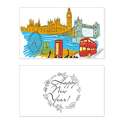 Tarjeta conmemorativa de Londres para Año Nuevo con mensaje especial de bendición de Reino Unido