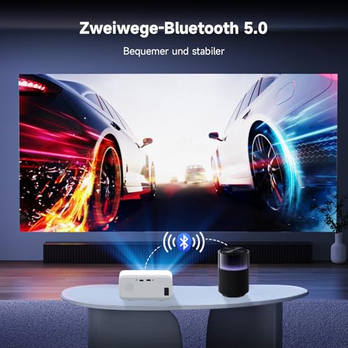 Mini Beamer,VISULAPEX V3PRO Klein Beamer P2P 5G WiFi 12000LM 1080P Unterstützt Mini Projektor Outdoor, Video Projektor für Handy Phone, 50% Zoom Kompatibel mit TV Stick/X-Box/Laptop – Bild 8