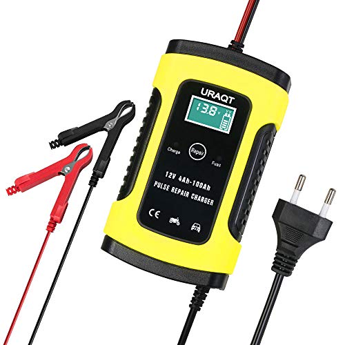 Cargador de Batería, URAQT 6A 12V Mantenimiento Automático e Inteligente con Múltiples...