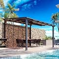 Aoxun 10' x 12' Gazebo, Premium Pergola with Sloped Roof, Aluminium Structure Large Wall-Mounted Heavy Duty Awnings, for Backyard, Patio, Deck and Lawn?Black?