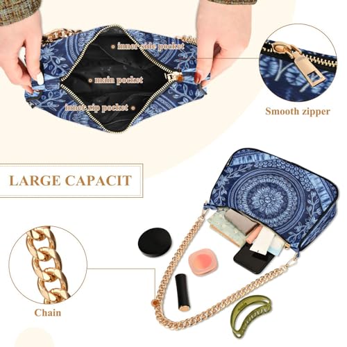 Image of Shoulder Bags for Women Flower Floral Hobo Tote Handbag Small Clutch Purse with Zipper Closure